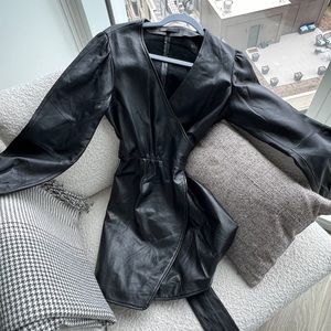 Genuine Lamb Leather Maje dress